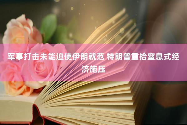 军事打击未能迫使伊朗就范 特朗普重拾窒息式经济施压