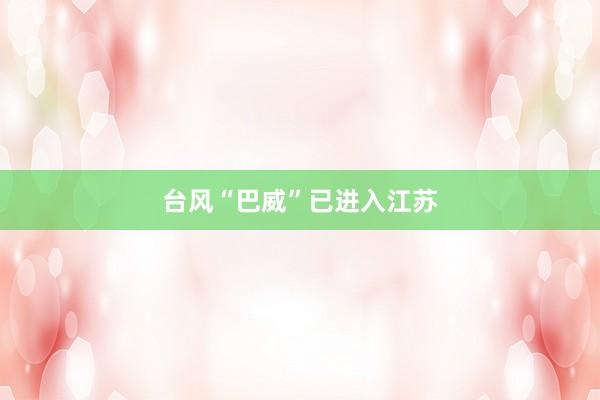 台风“巴威”已进入江苏