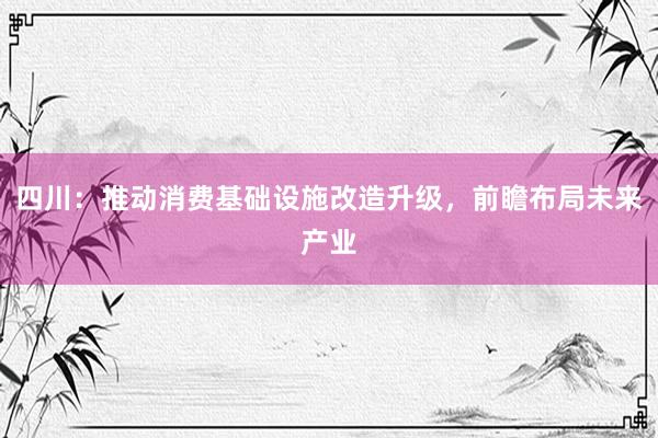 四川：推动消费基础设施改造升级，前瞻布局未来产业