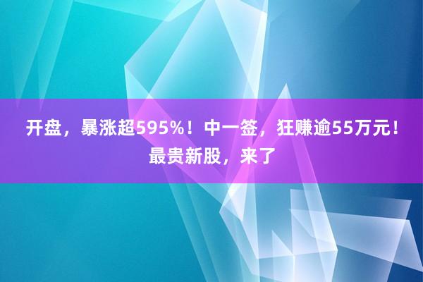 开盘，暴涨超595%！中一签，狂赚逾55万元！最贵新股，来了
