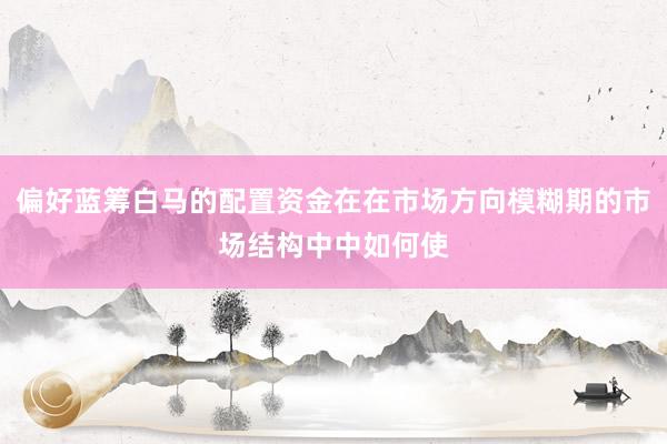 偏好蓝筹白马的配置资金在在市场方向模糊期的市场结构中中如何使