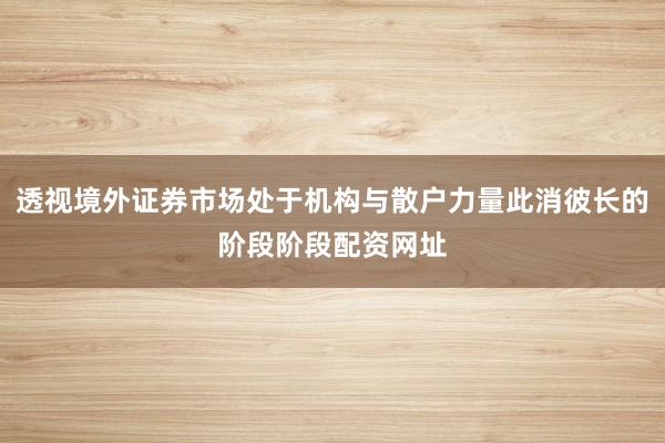 透视境外证券市场处于机构与散户力量此消彼长的阶段阶段配资网址