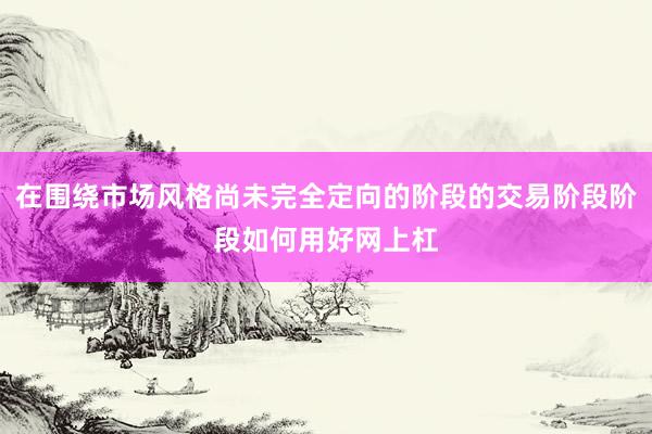 在围绕市场风格尚未完全定向的阶段的交易阶段阶段如何用好网上杠