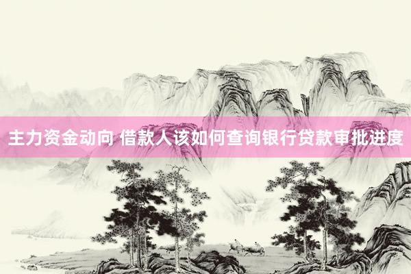 主力资金动向 借款人该如何查询银行贷款审批进度