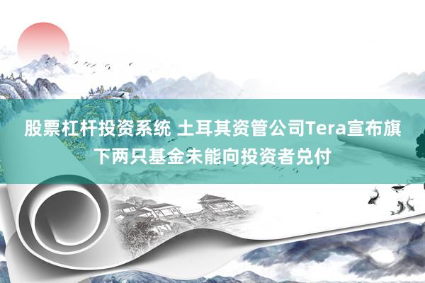 股票杠杆投资系统 土耳其资管公司Tera宣布旗下两只基金未能向投资者兑付